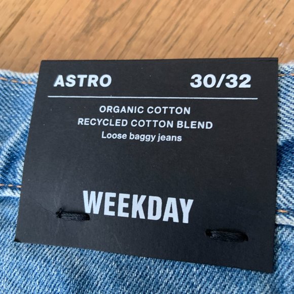 Women's Weekday Astro Loose Baggy Blue Jeans Denim Wide Leg Size 30/32 - Picture 6 of 13